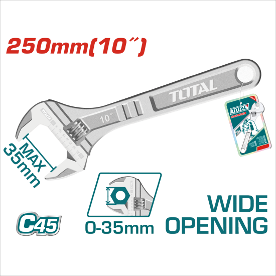 TOTAL 專業活動板手 10吋 (THT1010103)