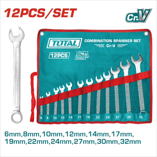 TOTAL 12支梅開板手組 6-32mm (THT1022122)
