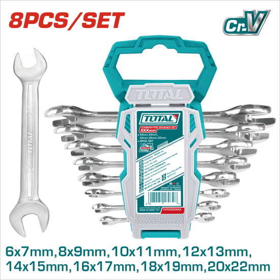 TOTAL 雙開口板手組 8PCS (THT102386)