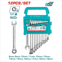 TOTAL 12件固定頭棘輪板手組套 72齒 (THT102RK0126)