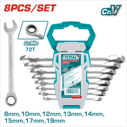 TOTAL 梅開棘輪板手組 標準款 8PCS (THT102RK086)