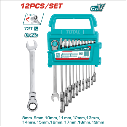 TOTAL 12件搖頭棘輪板手組套 72齒 (THT102RK5126)
