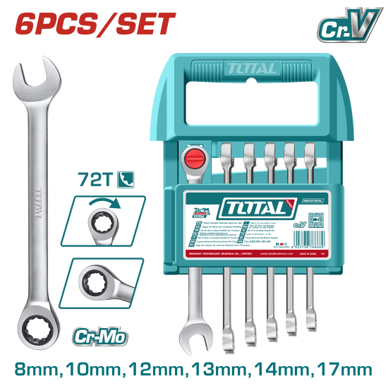 梅開棘輪板手/8-17mm/套裝6件組(THT103RK066)