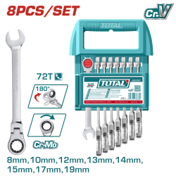 搖頭式棘輪板手/8-19mm/套裝8件組(THT103RK586)