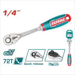 TOTAL 總工具 1/4棘輪板桿 (THT106146)