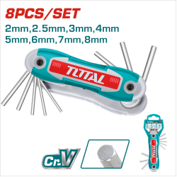 TOTAL 摺疊六角板手組 8PCS (THT1061826)