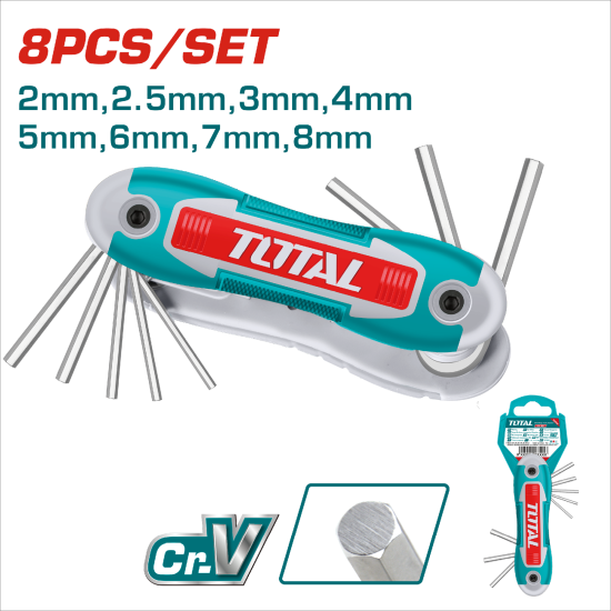 TOTAL 摺疊六角板手組 8PCS (THT1061826)