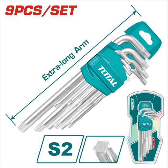 TOTAL 加長型星型板手組 9PCS (THT106391)