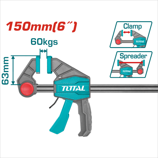 TOTAL 重壓槍型夾具 6吋 (THT1340601)