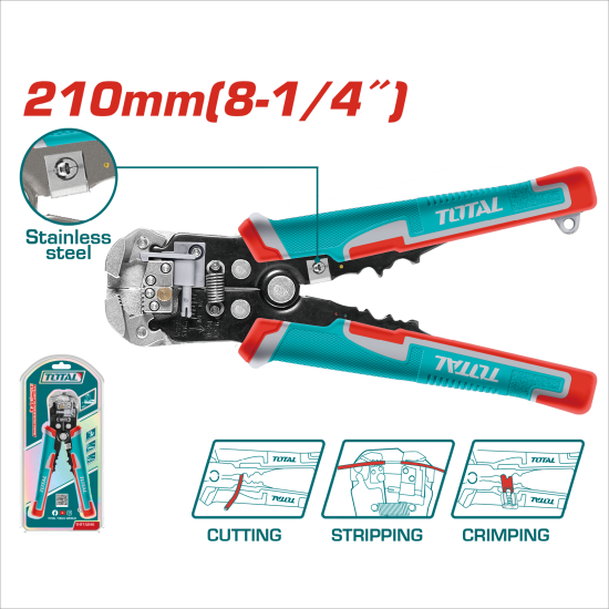 TOTAL 自動剝線鉗/三合一 多功能壓接鉗 (THT15246)