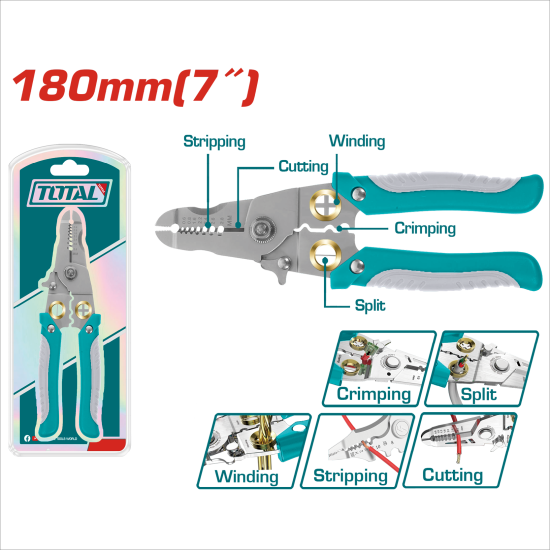 TOTAL 5合1多功能鉗 <技職檢定考試專用鉗> (THT15701)