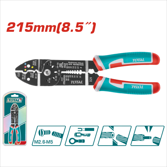 TOTAL 剝線鉗 8.5吋 (THT15851)