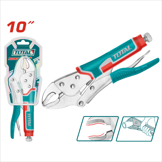TOTAL 強力萬能鉗 彎嘴式 10吋 (THT191003)