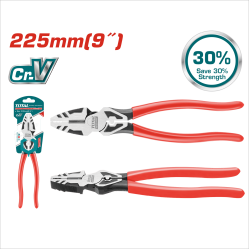TOTAL 9吋省力鋼絲鉗 附壓接 台灣版225mm (THT210956S)