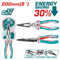 TOTAL 8吋雙色省力尖嘴鉗 (THT220806S)