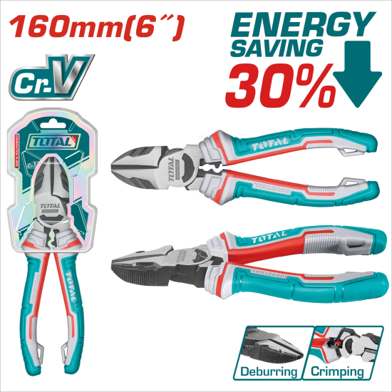 TOTAL 6吋雙色省力斜口鉗 (THT230606S)