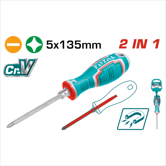 TOTAL 長型二合一螺絲起子組 (THT250226)