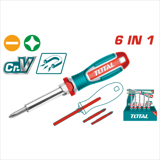 TOTAL 6合1螺絲起子組套裝 (THT2506076)