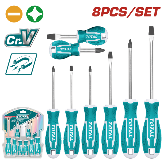 TOTAL 總和螺絲起子組 8pcs (THT250608)