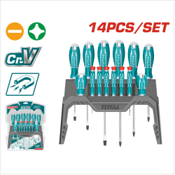 TOTAL 14件螺絲起子組套 CR-V材質 (THT250614)