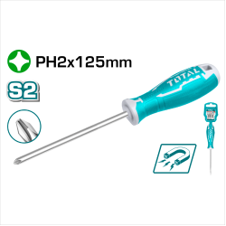 TOTAL 十字螺絲起子 S2鋼 PH2*125mm (THT26PH2125)