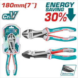 TOTAL 7吋雙色省力斜口鉗 <大頭款> (THT27716S)