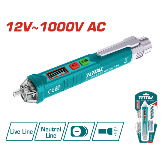 TOTAL 智慧型非接觸驗電筆 12V~1000V (THT2910003)