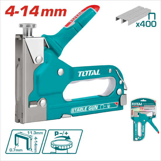 TOTAL 一站式工具 手動釘槍 ㄇ型釘 4~14mm (THT311425) 
