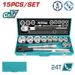 TOTAL 15件3/4寸套筒組套 (THT341151)