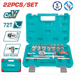TOTAL 3分頂級套筒組 72齒 (THT381221)