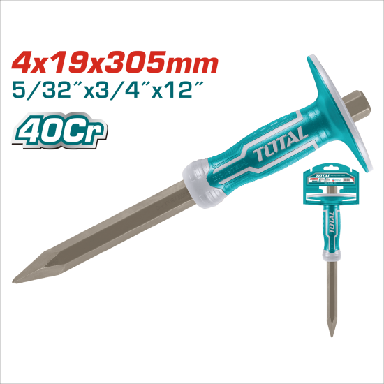 TOTAL 手握尖鑿子 4*19mm (THT4421219)