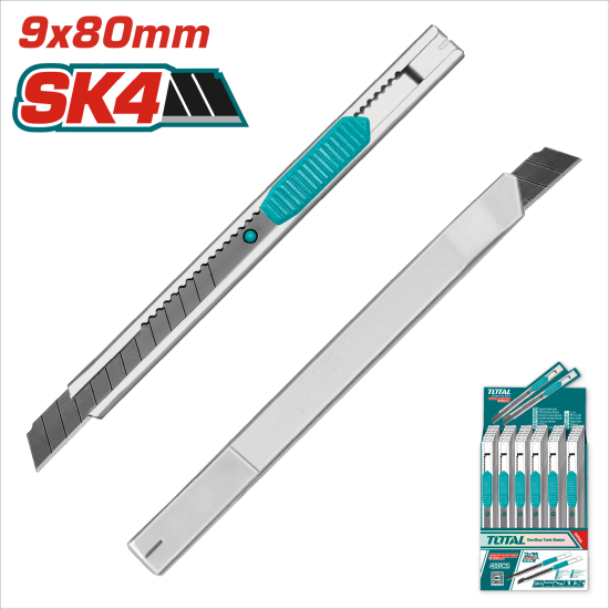 TOTAL 鐵皮迷你美工刀 9mm (THT5110906)