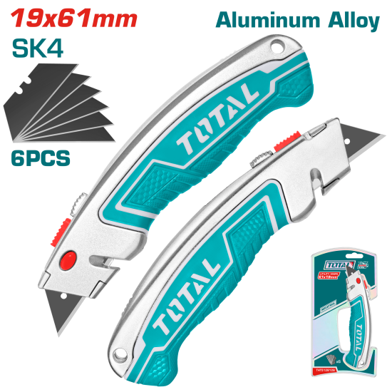 TOTAL  梯形刃鋁合金重型美工刀 (THT5126128)