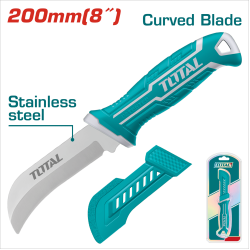 TOTAL 彎刃塑膠柄電工刀 200mm (THT51882)