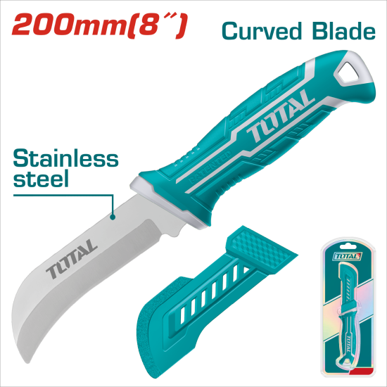 TOTAL 彎刃塑膠柄電工刀 200mm (THT51882)