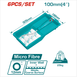 TOTAL 超細纖維滾筒刷組套 4吋 (THT811210061)