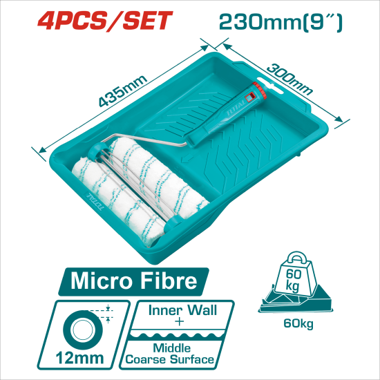 TOTAL 超細纖維滾筒刷組套 9吋 (THT811223041)