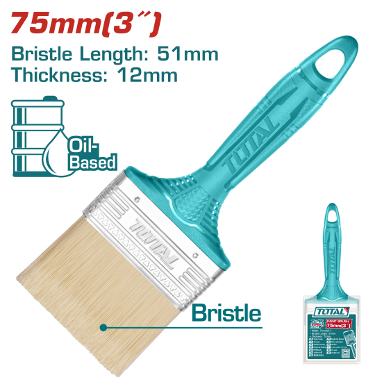 TOTAL  高級長柄油漆刷 75MM 3吋 (THT845036)