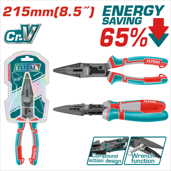 TOTAL 超級省力尖嘴鉗 8.5吋 (THTC520806)