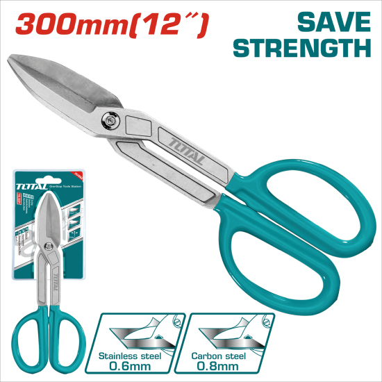 TOTAL 強力鐵皮剪 12吋直剪 (THTJ534121)