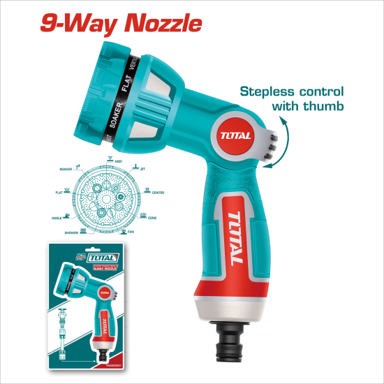 TOTAL 九段式強力園藝噴水槍 (THWSG6091)