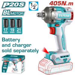 充電式衝擊扳手機 20V 405牛頓/4分 -單機 (TIWLI20451)