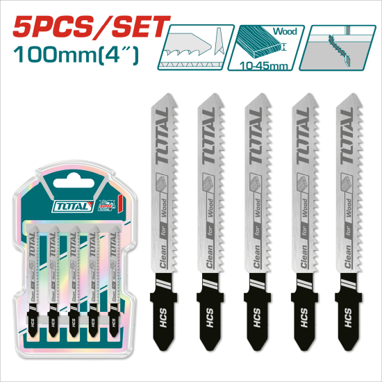 TOTAL 總工具 木工曲線鋸條組 5PCS (TJSBT101D)