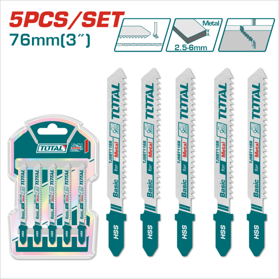 TOTAL 線鋸機鋸片組 5PCS 短板3吋 (TJSBT118B)	