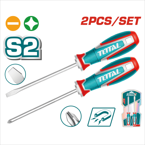 TOTAL S2鋼 螺絲起子2件組 (TKSDS0226)