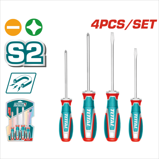 TOTAL S2鋼 螺絲起子4件組 (TKSDS0426)