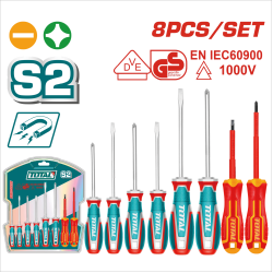 TOTAL 螺絲起子組套 8PCS (TKSDS0836)