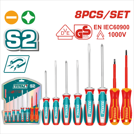 TOTAL 螺絲起子組套 8PCS (TKSDS0836)