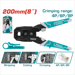 TOTAL 8吋網線鉗/單色柄 (TMPC4468P)