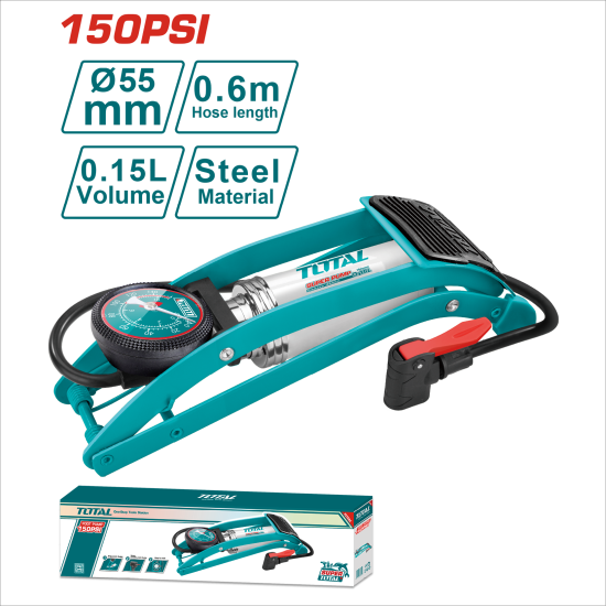 TOTAL 腳踩式打氣筒 120PSI (TMPP5511)